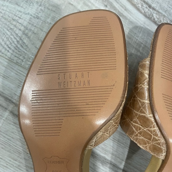 Rare Vintage Stuart Weitzman Crocodile leather Honey Heels size 6.5 - Picture 7 of 17